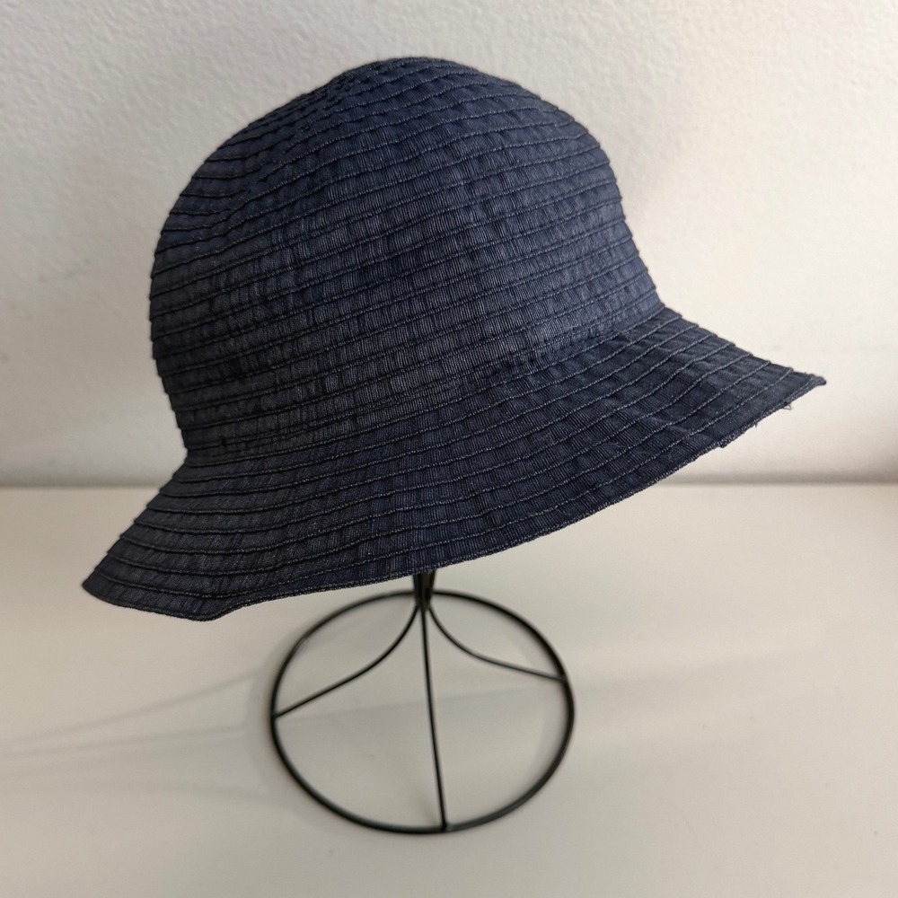 Peter Grimm Navy Blue Woven‎ Bucket Hat True Character Sun Hat Mens Womens
